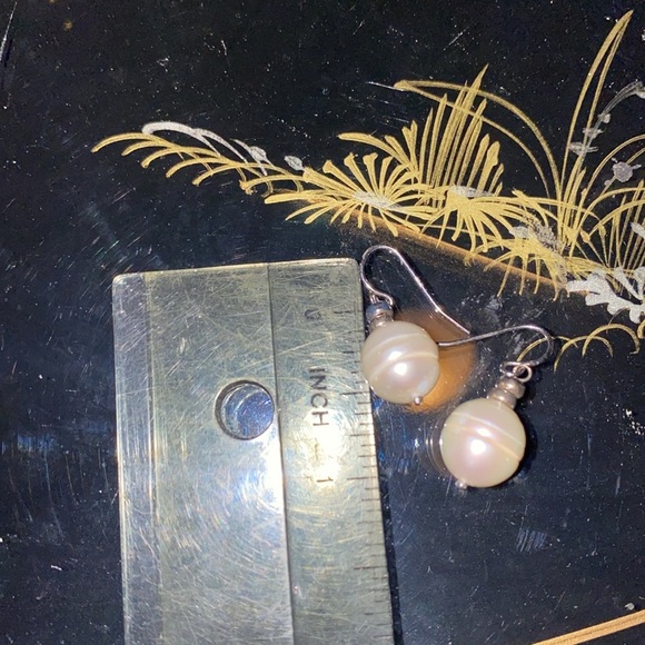 Vintage Sterling silver real pearl earnings - Picture 2 of 4
